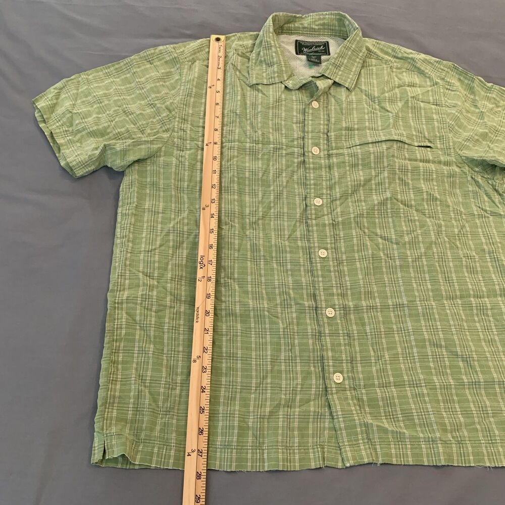 Woolrich Shirt Mens XL Green Plaid Button Down Outdoor Short Sleeve Lightweight - Picture 5 of 7